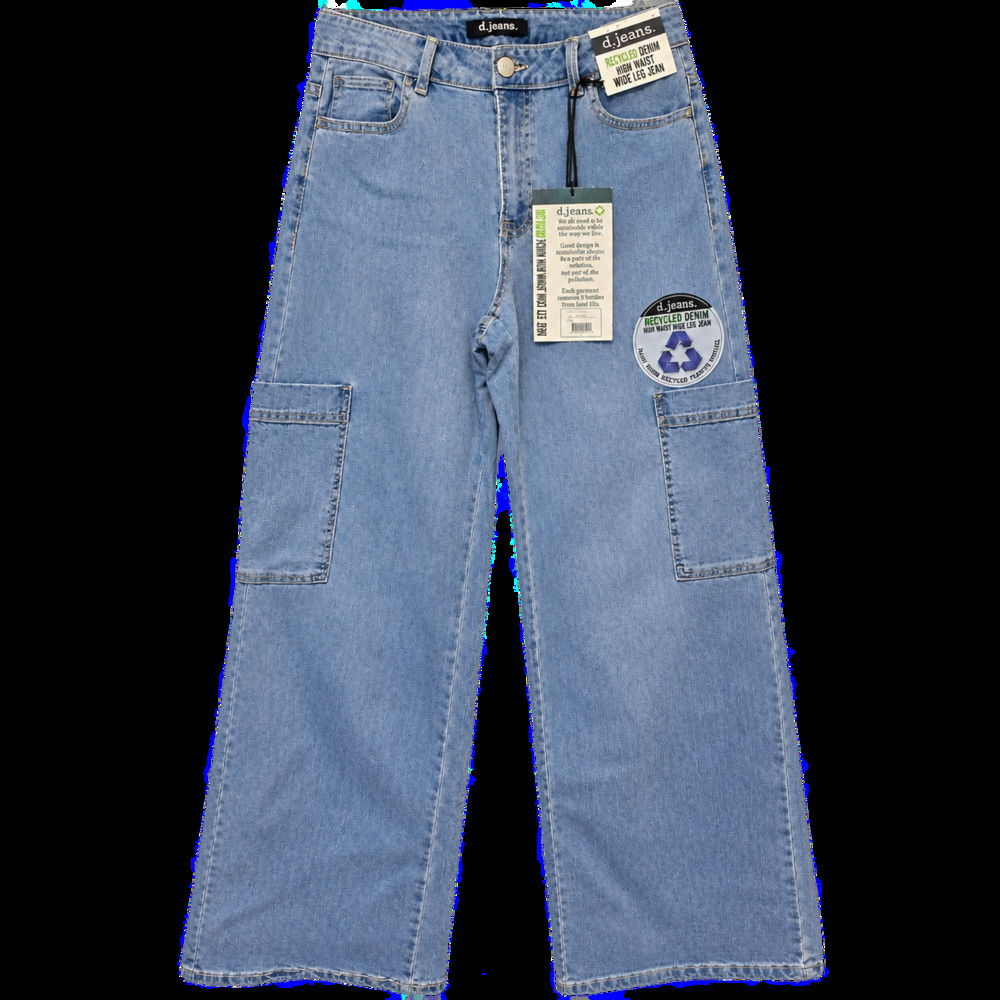 D Jeans Recycled Denim Jeans Womens Size 8 Blue Wide Leg High Waist Stretch NWT